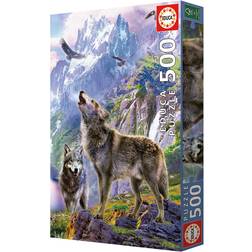 Educa Borras 500 Pieces Wolves In Rocks Puzzle Golden