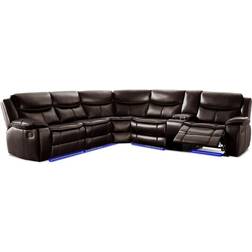 Red Barrel Studio Mirabel Espresso Sofa 138.5" 5 Seater