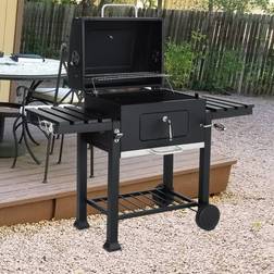 LivingAndHome Mobile 2-Layer Charcoal Grill BBQ Cooker