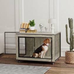 Pawhut Dog Crate Furniture on Wheels 80 x 56 x 62.5 cm