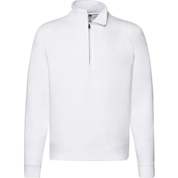 Fruit of the Loom Classic Zip Neck Sweat - White