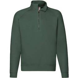 Fruit of the Loom Classic Zip Neck Sweat - Bottle Green