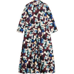 White Stuff Rua Midi Jersey Shirt Dress - Plum Multi