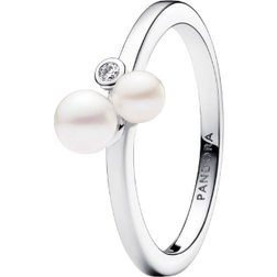 Pandora Duo Treated Freshwater Cultured Ring - Silver/Pearls/Transparent