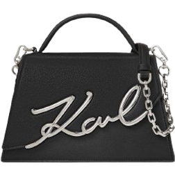 Karl Lagerfeld Signature Medium Crossbody Bag - Black/Nickel