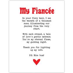 ARTERY8 Love Poem Ginger Fiancee Romantic Funny White/Red Poster 45x61cm