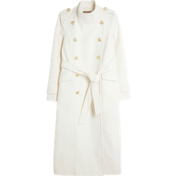 River Island Belted Military Coat - Cream