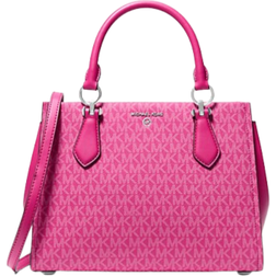 Michael Kors Marilyn Medium Signature Logo Satchel - Wild Berry