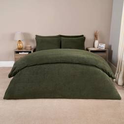 OHS Teddy Fleece Duvet Cover Green (225x220cm)