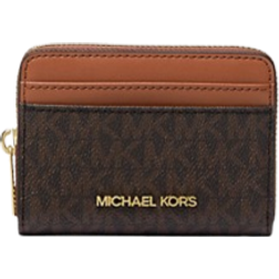 Michael Kors Jet Set Travel Medium Logo Zip Around Card Case - Brown