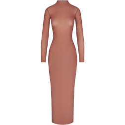 SKIMS Mock Neck Long Sleeve Dress - Brandy