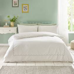 Catherine Lansfield Biancheria Da Letto Bianca Verde 200x200 cm Copripiumino Verde, Bianco
