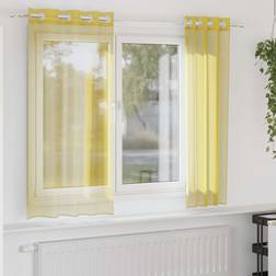 vidaXL Voile-gardiner Med Øskner 2 Stk. Gul 140x225cm