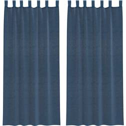 vidaXL Voile Curtains with Rod Pockets 2 Pcs Royal Blue 140x245cm