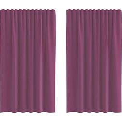 vidaXL Voile-gardiner Med Løkker 140x140 cm Lilla 2 Stk 140x140cm