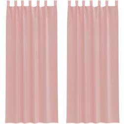 vidaXL Voile Gardiner Med Stångfickor 2 St Rosa