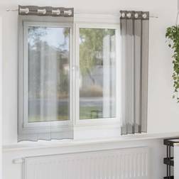 vidaXL Voile Curtains with Grommets 140x175 cm Dark Grey