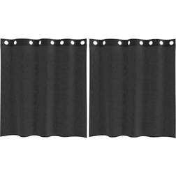 vidaXL Voile Gardiner Med Genomföringar 2 St Svart 140x140 cm 140x140cm