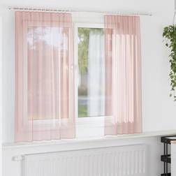vidaXL Voile Gardiner Med Öglor 2 St Rosa 140x175 cm