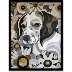 ARTERY8 Dog Lover Puppy Black Framed Art 23.4x32.3cm