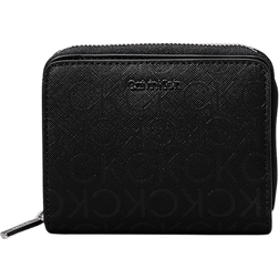 Calvin Klein Logo Zip Around Wallet - Black Monogram