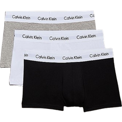 Calvin Klein Cotton Stretch Low Rise Trunk 3-Pack - Black/Heather/White