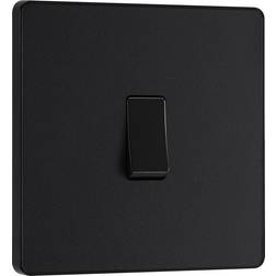 BG Evolve Matt Black Single Light Switch 20A 16AX 2 Way PCDMB12B
