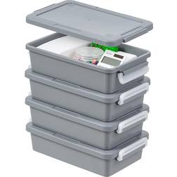 Iris Kitchen Storage Organizers Gray/Pearl Storage Box 0.7gal 4pcs