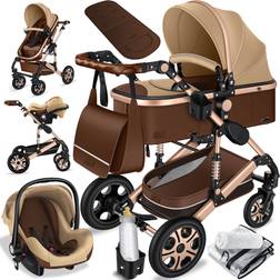 Kesser Carrozzina 3in1 Loops Marrone Champagne (Sistema di Viaggio)