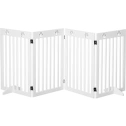 Pawhut Foldable Pet Gate w/ Support Feet 204x30x75cm