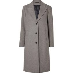 Selected Alma Wool Blend Coat - Steel Grey