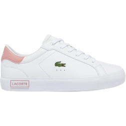 Lacoste Junior's Powercourt Sneakers - White/Light Pink