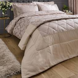 Catherine Lansfield Damask Jacquard Sängöverkast Guld, Beige (260x240cm)