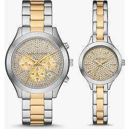 Michael Kors Aspyn His and Hers Pavé Two-Tone Watch Set