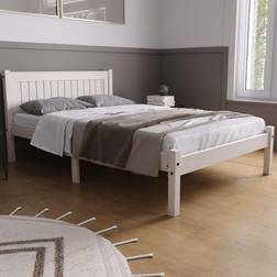 Birlea White Wood Small Double Bed and Mattress Bundle 120 cm