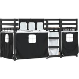 vidaXL with Curtains 90x200 cm Solid Wood Pine Bunk Bed