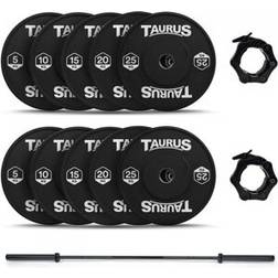 Taurus 100kg Black Bumper Olympic Weights Set