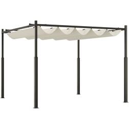 OutSunny Pergola with Retractable Roof 3 x 3 m