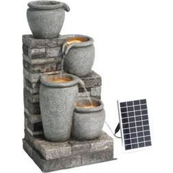 Teamson Home 4-Tier Cascading Bowl Solar Powered Water Fountain
