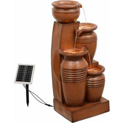 Teamson Home 4-Tier Cascading Bowl Solar Powered Water Fountain 28.7"