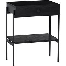 Hübsch Noir Bedside Table Black 48x32x60cm Sängbord