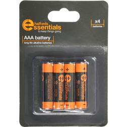 Halfords Essential Batteries AAA X4