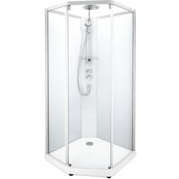 Contura Shower Duschkabin 100x100x215 cm Vit Glas Transparent