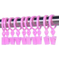 INF 10-Pack Gardinringar Med Klämmor - Rosa