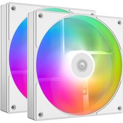 ID-Cooling AS-140-ARGB-W 2-pack Chassi Fläkt 140mm Vit med RGB-ljus 25 dBA