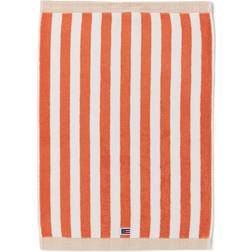Lexington Block Striped Handduk 70 x 130 cm Badlakan Orange, Vit (150x70cm)