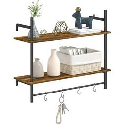 Homcom Unit with 4 Hooks Wall Shelf