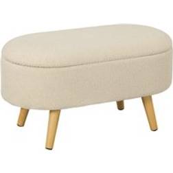Homcom Ottoman Cream White Storage Bench