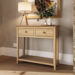 Fwstyle Solid Oak 2 Drawer Console Table
