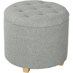 Homcom 45cm Round Ottoman with Storage Lid Foot Stool